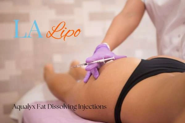 Woman having fat dissolving injections Lowestoft on thighs