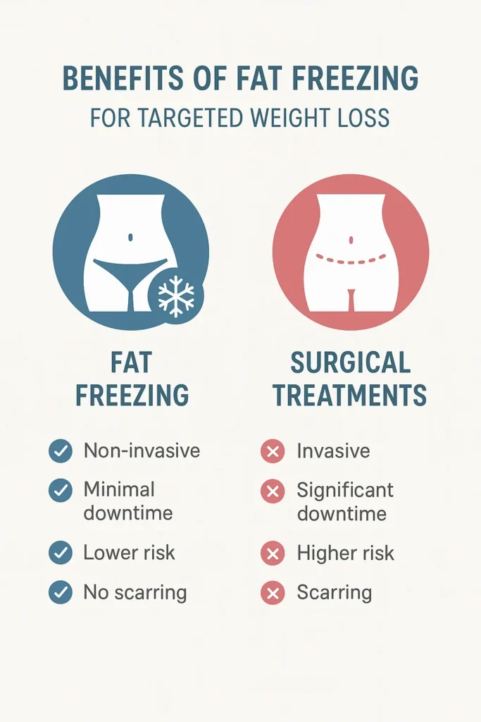 graphic showing the benefits of fat freezing Lowestoft
