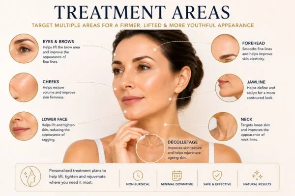 Areas of treatment for the ultimate lift tighten treatment Lowestoft